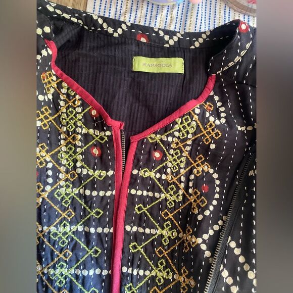 Rapsodia Womens Malit Jacket Women Embellished Boho Tribal Cotton Sz Large - Picture 8 of 13